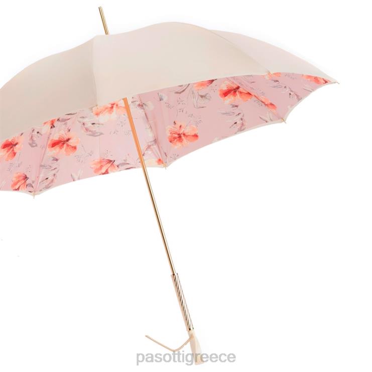 ομπρέλα | PASOTTI 189 5f211-8 s7 - ομπρέλα με ιβουάρ και ροζ άνθη 2N6B8339 γυναίκες